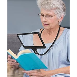 NZQXJXZ 5X Hands Free Magnifying Glass for Reading Flexible Gooseneck Reading Magnifier Large Full Book Page Magnifier for Neck Wear Repair Sewing Low Eyesight Seniors