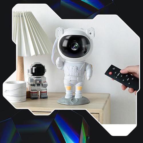 Projetor De Luzes Estrelas Galáxia Astronauta Com Controle Design Ajustável 360° Luz Noturna Nebulos