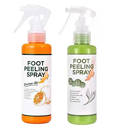 Foot Peeling Spray Orange Oil,Foot Peeling Spray That Remove Dead Skin,Remove Dead Skin Within Seconds,Hydrating Nourish Peel Off Spray,Exfoliating Peeling & Calluses On Feet 110 Ml (Green+Orange) #TOP23