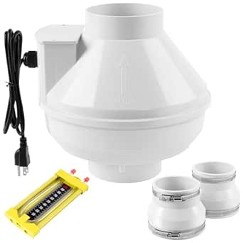 Rysmirs 4 To 3 Inch Radon Mitigation System Kit - 2 Speed Radon Fan 280CFM | 188CFM