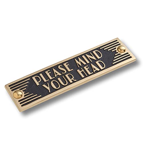 The Metal Foundry Mind Your Head Metal Door Sign. Art Deco Style Home Décor Accessories Door Or Wall Brass Plaque. Handmade In England. #TOP3