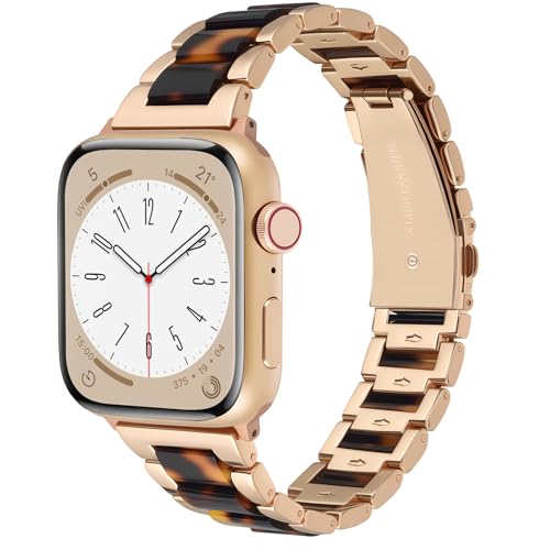 Image of CRIS-BAND Resin Bands Compatible with Apple Watch Series 11 /10 /9 /8 /7 Bands 46mm 45mm 44mm 42mm 41mm 40mm for Women, Strap for iWatch Ultra 3 /2 49mm Series 6 /5 /4 /3 /2 /1 /SE3 Slim Bracelet Wristband