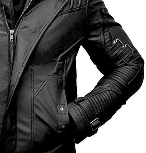 Miniatura 3 de Guardian Star Lord Men's Black Leather Jacket Motorcycle Biker Café Racer Faux Leather Jacket For Men