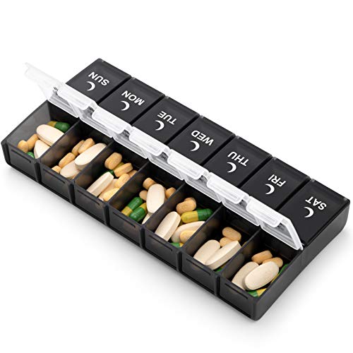 7 Day Pill Organizer 2 Times A Day, Large Weekly Am Pm Pill Box, Day Night Medicine Organizer, Pill Case 2 Per Day, Pill Container Twice A Day #TOP4
