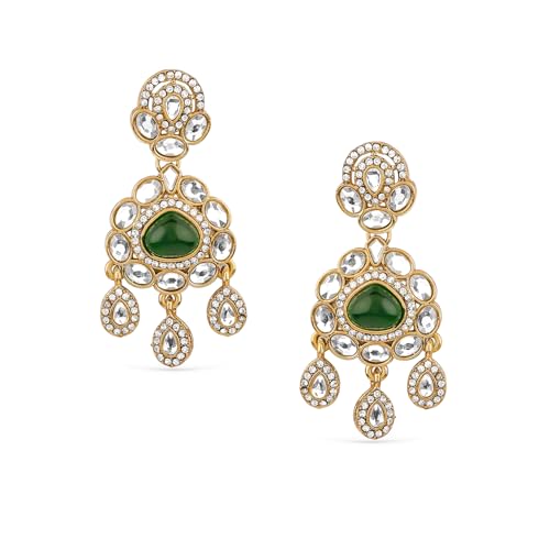 Image of Rubans Drop Earrings American Diamond Crystal Stylish Trendy Jewellery Gift for Women & Girls