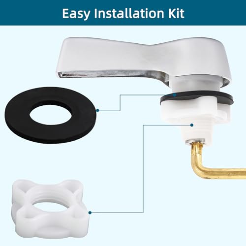 image for Hygie Rinse Metal Toilet Handle Lever Flush Replacement, Universal Fro