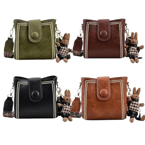 Bootara Bucket Bag, Bootara Women's Vintage Bunny Charm Bucket Bag with Adjustable Wider Shoulder Strap2