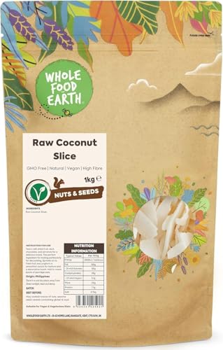 Wholefood Earth Raw Coconut Slice 1 kg | GMO Free | Natural | High Fibre