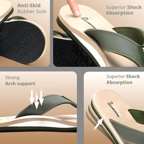Image of Men's Comfortable Thong Slippers with Cushioned Sole | Lightweight Everyday Wear Slippers with Soft Footbed and Anti Slip Outsole for Indoor & Outdoor Use