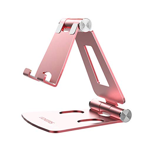 Suporte para Telefone Celular, licheers Suporte para Smartphone Portátil Multi-Angulo para Mesa Compatível com Nintendo Switch, Phone 11 Pro Xs Max Xr X 8 7 6 6s Plus e Dispositivos de 4-7 Polegadas (Ouro Rosa)