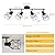 WILON Track Lighting Fixtures Ceiling 4-Light Flush Mount Ceiling Spot Lights, Industrial Track Light Black Kitchen Light Fixtures Rotatable Spotlight for Kitchen Hallway Living Room (E26 Base)