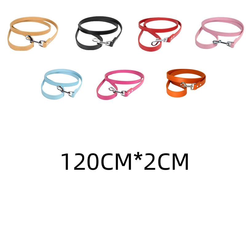 2CM*120CM PU Leather Dog Lead,khaki Dog Leash,Leather Pet Leash For Cat.Puppy.Small Pet - Image 2