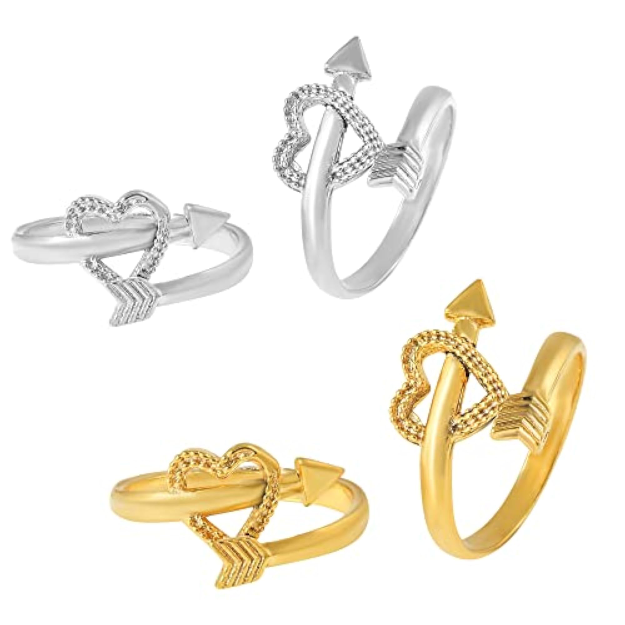 Oxidised Dual Plated Brass Heart Arrow Design Adjustable Toe Ring