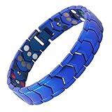 N+NITROLUBE Mens Magnetic Bracelet Stainless Steel Three Rows Energy Therapy Bracelets Magnet...