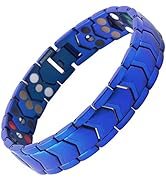 N+NITROLUBE Mens Magnetic Bracelet Three Rows Stainless Steel Bracelets for Men Energy Therapy Ma...