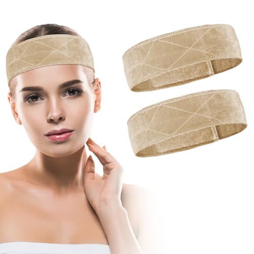 ALIIP Diadema de Peluca, 2 Piezas Banda para Peluca Elástica, Diadema de Agarre de Pelucas Antideslizante, Ajustable Pelo Banda con Cinta Mágica, Asegúrese de un Ajuste Seguro (Desnuda)