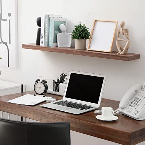 Fun Memories Floating Shelves 36 Inches Long, 8" Deep Wooden Shelf For Wall, Rustic Walnut Wall Shelves For Home Decor & Storage, Floating Book Shelves Display Shelf For Living Room, Bedroom, Kitchen #TOP5