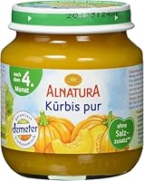 Alnatura Bio Kürbis pur, nach dem 4. Monat, 125 g (Packung mit 6)