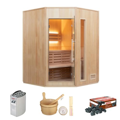 France Sauna - SN-ZEN3CPK - Sauna Vapor Zen Anguilar - Sartén y Piedra incluida - Potencia 3,5 KW - 3 plazas Pack Completo