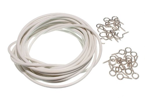 Curtain Net Expanding Wire White 13 Metre 13M With 18 Hooks & 18 Eyes Cp-image-30