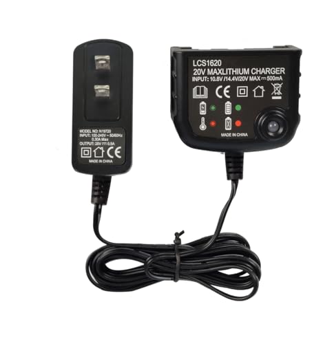 Lcs1620 Compatible with Black and Decker 12V 20V Lithium Battery Charger LCS1620B BDCAC202B PCC692L to Charge LBXR20 LB20 LBX20 LBXR2520 LBX4020 LB2X4020 LBXR20-OPE LBXR2020-OPE LB2X3020-OPE