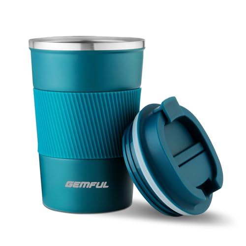 GEMFUL Vaso Termico Cafe para Llevar sin BPA Acero Inoxidable Taza de café y Té a Prueba de Fugas 380ml 510ml