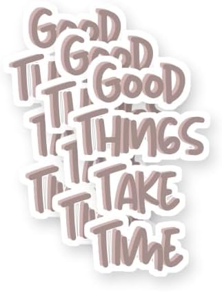 Good Things Take Time Quote Vinyl Stickers 3 Pack 3 Inch image 5