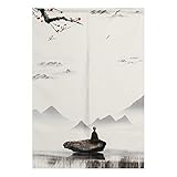 BAIHT HOME Japanese Noren Doorway Curtain Chinese Ink Painting Printed Door Curtain Tapestry Cotton
