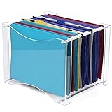 MaxGear Hanging File Organizer, Acrylic File Folder Organizer with Built-in Handles, Clear File...