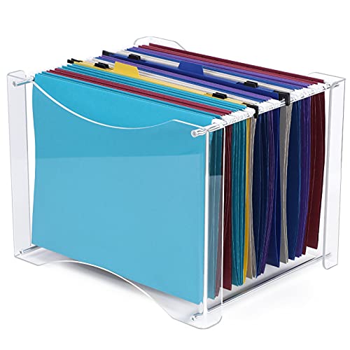 Maxgear Hanging File Organizer, Acrylic File Folder Organizer With Built-In Handles, Clear File Storage Organizer For Letter/A4 File Folder, Modern Flexible Design, Decorative Home Office Bins #TOP30