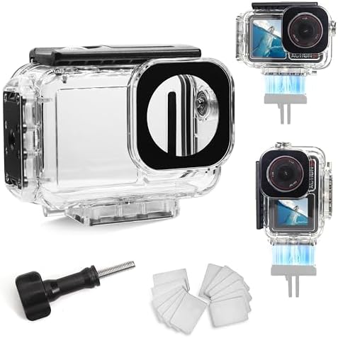 FitStill 196FT/60M Underwater Waterproof Case with Magnetic Quick Release Interface Compatible with DJI Osmo Action 5 Pro Action 4 Action 3,Protective Cover Invisible Diving Action Shell Accessory Kit