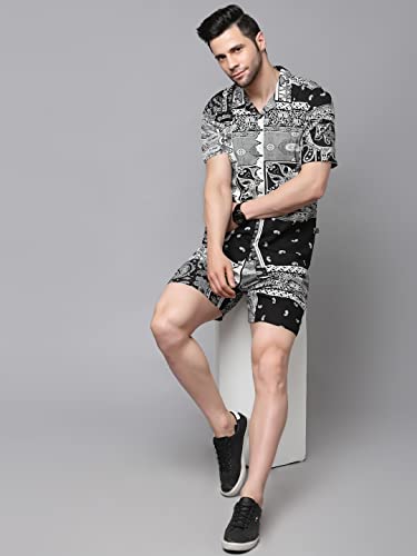 Image of Rigo Printed Co-Ord Set for Men's | Casual Shirt & Shorts Night Suit Set | Lounge-wear Nightdress Pajama Set for Men's | Night Wear, Beach Wear, Vacation Wear Outfit