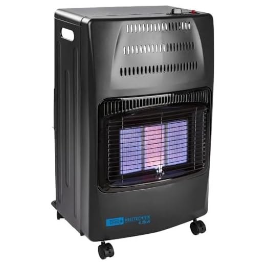Güde Gasheizer GGH 4200 K (4200 W, 3 Heizstufen, Piezozündung, mobil einsetzbar, 50 mbar Arbeitsdruck, Keramik-Heizelemente, thermische Sicherung, 4 Feststellrollen, inkl. Gasschlauch und Druckregler)