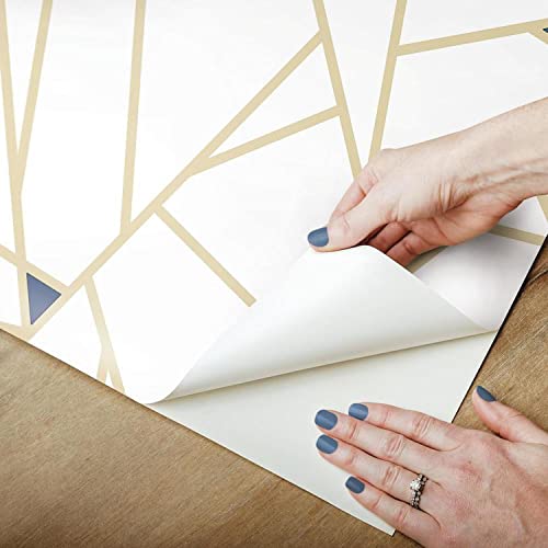 RoomMates RMK11268WP Blue and Metallic Gold Fracture Peel and Stick Wallpaper by RoomMates - Image 8