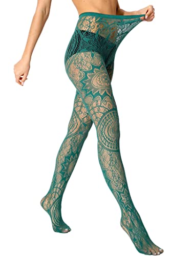 Image of HONENNA Patterned Fishnets Tights Black Pantyhose Stockings for Women, 1-6 Pairs