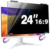 Magnetic 24 inch Privacy Screen for Monitors, Hanging Privacy Screen for Desktop Computers, Compatible with 16:9 Aspect Ratio Monitors, Blue Light Filter for Eye Protection and Comfort, 24 inch Removable Anti-Glare Filter