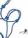 HORSHER EQUINE Premium Rope Halter for Horses, Durable Hand-Tied Adjustable Nylon Horse Headcollar with Knots for Trail Riding, Lightweight & Strong Equestrian Western Tack - Blue