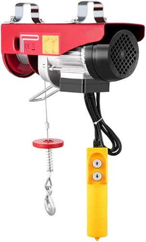 Happybuy 440 LBS Lift Electric Hoist, 110V Electric Hoist, Remote Control Electric Winch Overhead Crane Lift Electric Wire Hoist for Factories, Warehouses, Construction, Building, Goods Lifting