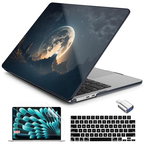 Batianda AstroGrid Case for MacBook Air 13.6" M2-M5 Chip, Moon in Sky