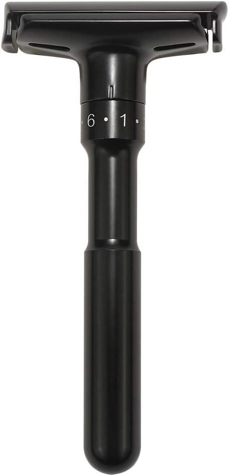 Adjustable Safety Razor Double Edge Razor Classic Safety Razor, Matte Black Coating.