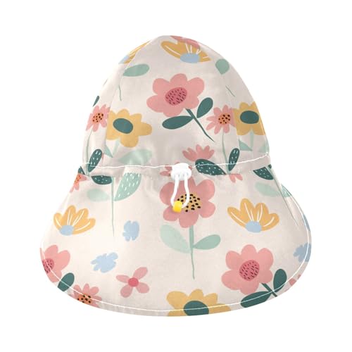 Flowers Cream Color Cartoon Kid Sunhat Boys Beach Toddler Girl UV Protection Wide Brim Travel Essentials3