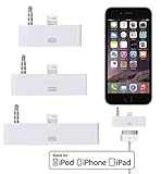 Certified Winky(TM) 3 Pack Premier Series Lightning to 30-Pin Adapter with Audio Connector Converter for iPhone 6,6S Plus 5.5