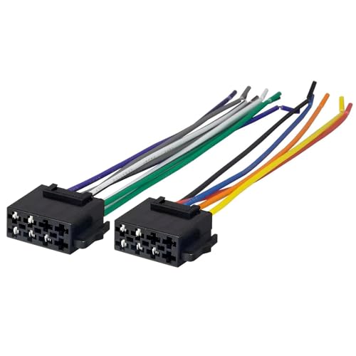 2 Pièces Adaptateur Faisceau ISO Universel, Connecteur ISO Autoradio, Connecteur Prise DIN 8PIN + 5PIN vers ISO, Câble Précâblé Alimentation et Haut...