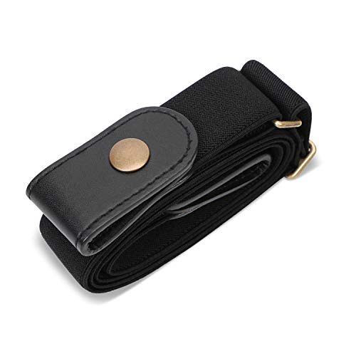 No Buckle Elastic Stretch Belts For Men And Women Black, Invisible Belts For Jeans Pants, Size L #TOP6