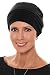 Cardani Bamboo Couture Cap | Chemo Hats | Hats for Cancer Patients Luxury Bamboo - Black