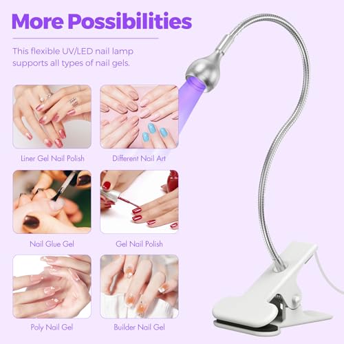 5 W UV-Lampe für Nägel, Gel, Mini-Nageltrockner, UV-Lampe für Nägel, Gel, professionelle Maniküre, UV-Lampe, mit 360 Grad drehbarem Kopf, für die Maniküre, trockene Finger