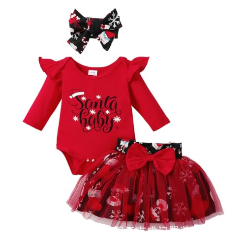 Conjunto Bebé Niña Falda de Tutu de Navidad Ropa Primera Halloween Navideño