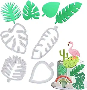 4 pcs Palm Leaf Fondant Cutters, Tropical Leaves Cookie Cutter for Gumpaste, Sugarpaste Sugarcraft Marzipan Cake Decorating Cupcakes Decoration.