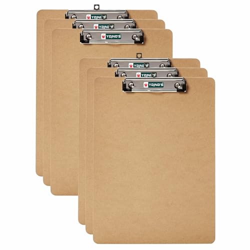 Image of YAJNAS Examination Board Clipboard | Exam Board /Pad (9.5x13.5 Inche) Hardboard Office Clipboard for Boys, Girls, Kids, sudents, School, College & Office (Brown - Pack of 6)