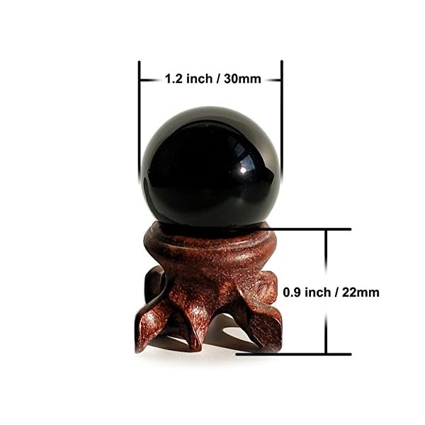 Mina Heal Obsidian-Kristallkugel für Fengshui, Meditation, Steinheilkunde, Wahrsager-Kugel, Innendekoration, 100… – Bild 3